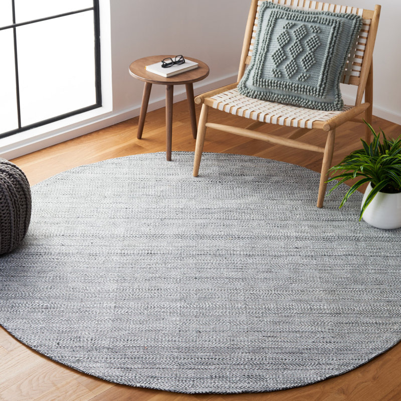 Tapis géométrique tissé à la main Denyse, Rond 6 pi