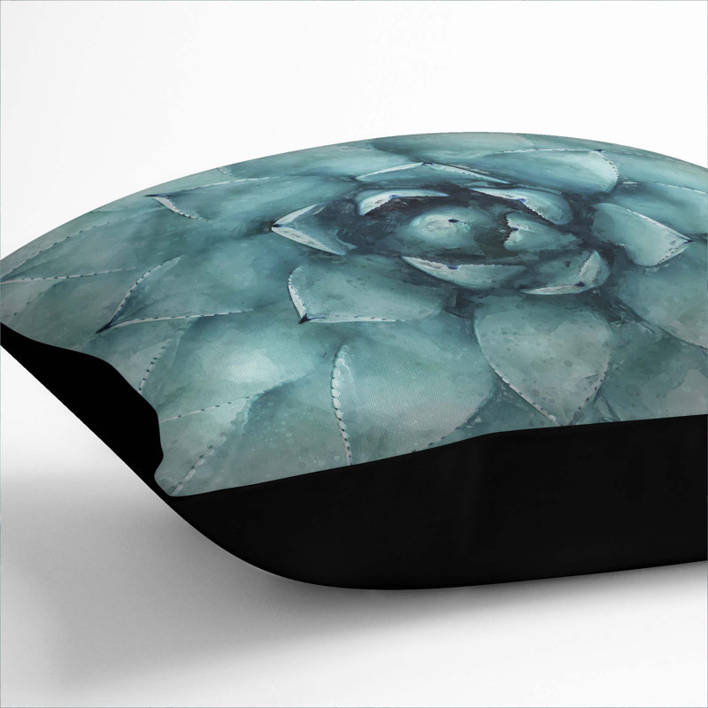 Floral Square Throw Cushion, 40cm H x 40cm W x 15cm D, Black