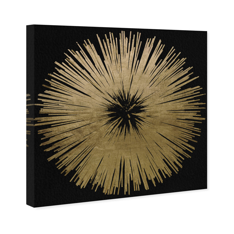 «Abstract Sunburst Golden Night», impression, Toile tendue, H 30 po x l 30 po, Sans cadre