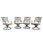 Ensemble de 4 chaises pivotantes en fonte d'aluminium en forme de fleur (dossier)-60221434