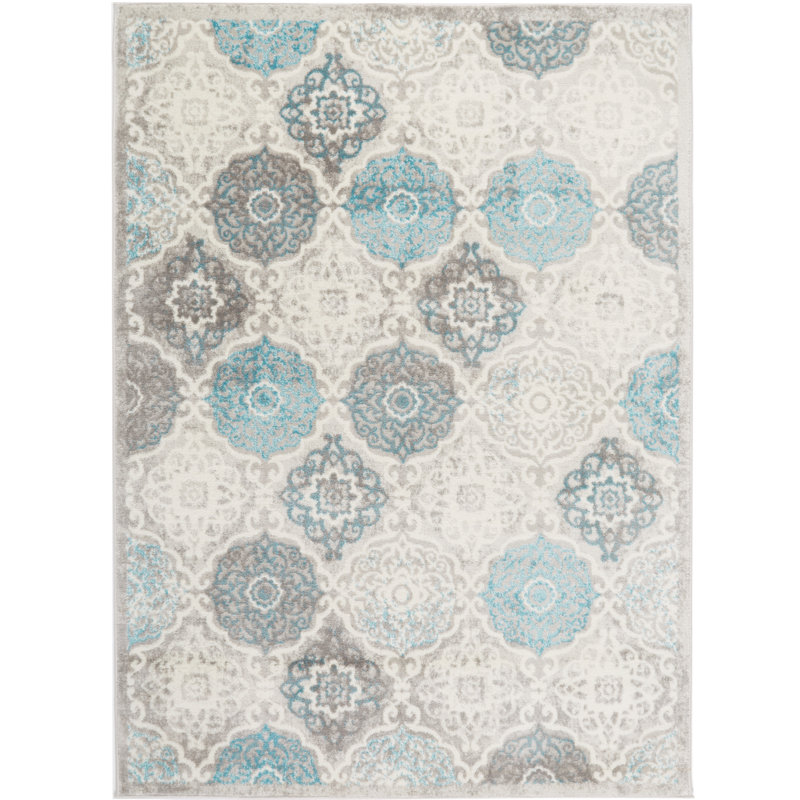 Damask Indoor Rug, Rectangle 2'7"x4'7"