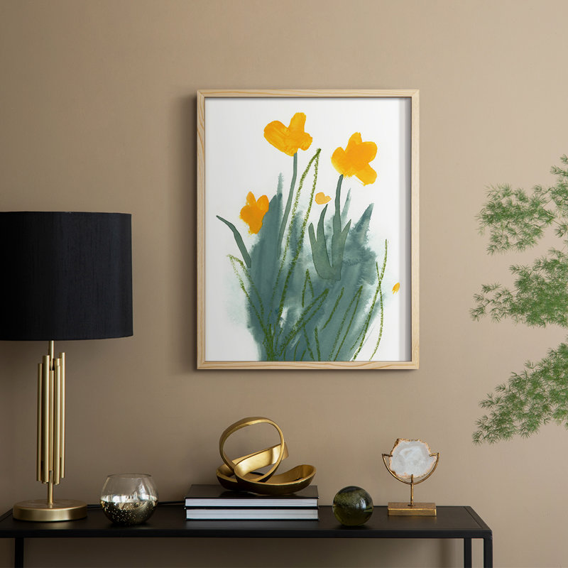 Daffodil Bunch I Framed Print - Solid Wood, 11" H x 9" W