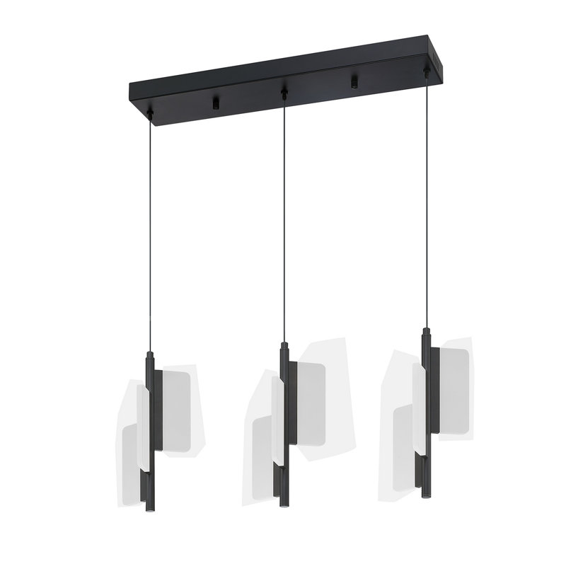Luminaire suspendu linéaire moderne à 9 lumières pour îlot de cuisine Aiden