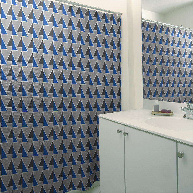 Rideau de douche à flèches décalées, Bleu
