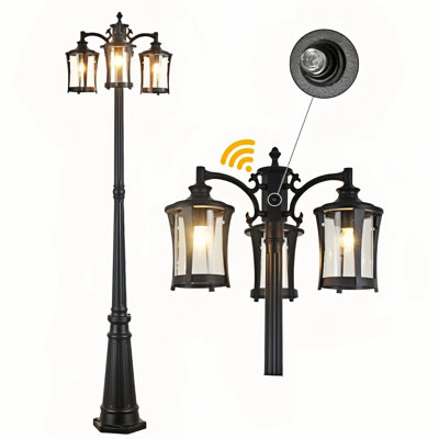 Outdoor Post Light Dusk to Dawn Post Lamp with Outlet
