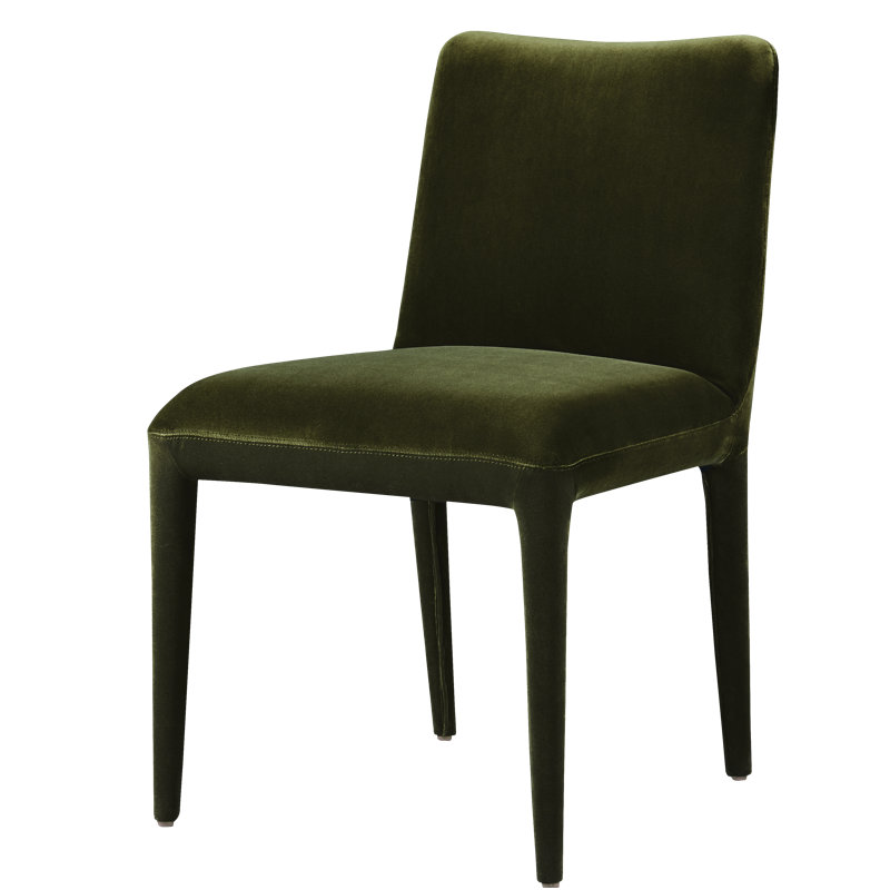 Calla Upholstered Dining Chair, Dark Green Performance Velvet