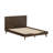 Modern Solid Rubber Wood Bed With High Headboard In Rich Walnut Finish - Split-Shipment Design-1922155683