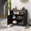 Armoire de rangement pour terrasse avec comptoir en bois d'acacia à 2 portes Latitude Run®
