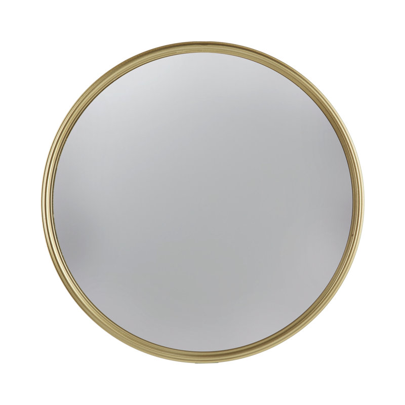 Circle Mirror with Iron Frame, 15" x 15"