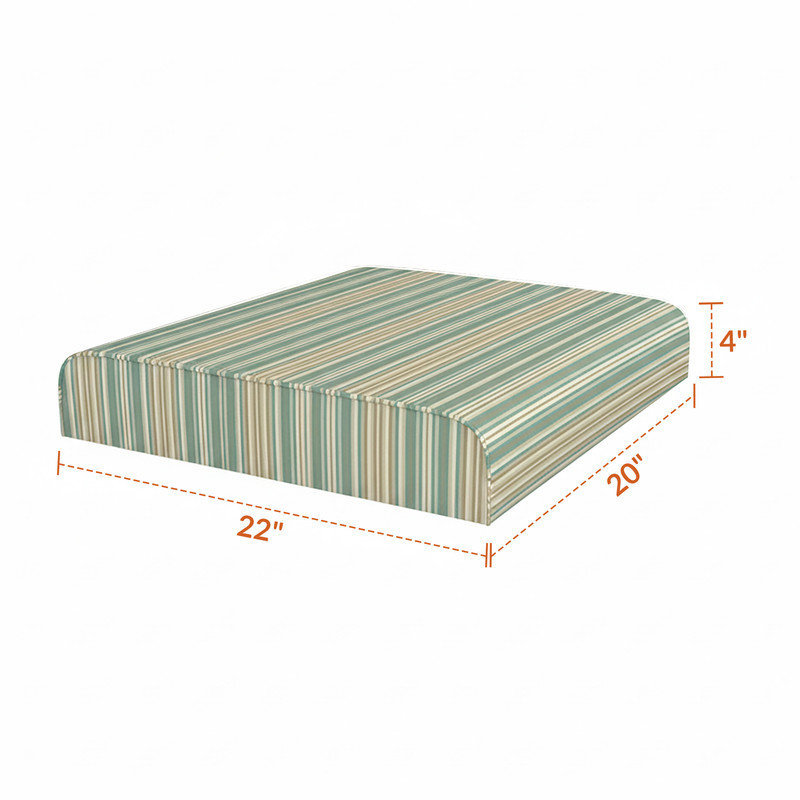 Coussin de remplacement pour repose-pieds d'extérieur Sunbrella, Gavin brume rayée