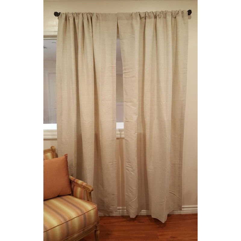 Dansby Linen Semi Sheer Curtain Single Panel, 42" W x 84" L, Natural