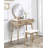 Contemporary Wood Vanity And Stool Set, Pink-1722280676