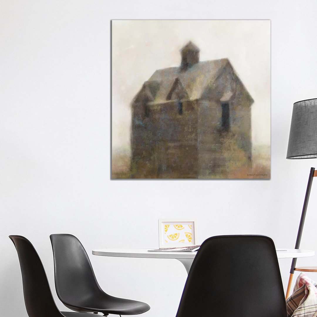Rustic Old House by Bluebird Barn - Wrapped Canvas Painting