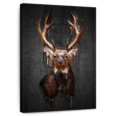 Brampt Grunge Deer On Black