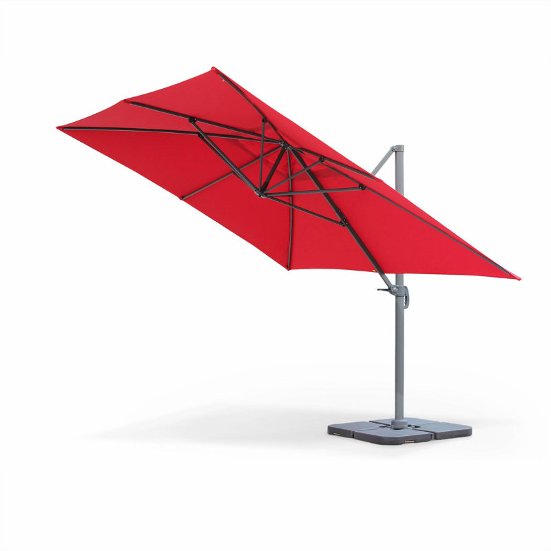 Alaisia 300cm Cantilever Parasol, Red, 260cm H x 300cm W x 300cm D
