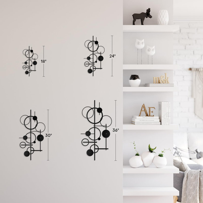 Wall Decor Metal, Black, 18" H x 9" W x 0.05" D
