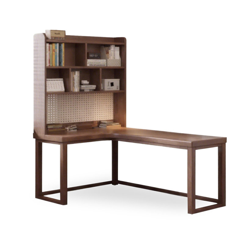 Bureau rectangulaire en bois massif brun clair, H 29,53 po x l 55,12 po x P 39,37 po, Retour à gauche