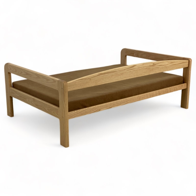 Lit pour chien surélevé Ayra, bois massif, matelas moka, finition noire, petit, Très grand (l 44 po x P 29 po x H 15 po)