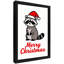 Art mural rétro noir encadré «Merry Christmas», impressions de style rétro-1823564349