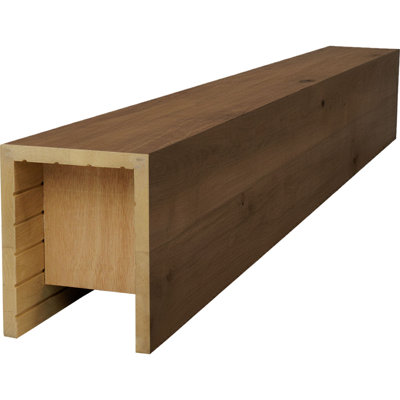 AmeriCraft Wood Smooth Beam, 3-Sided (U-Beam), 9 1/2"W x 11 1/2"H x 120"L, Jacobean Finish, Stain Grade Knotty Alder