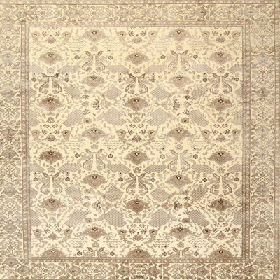 Tapis oriental beige / rose clair en laine