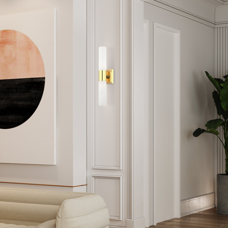 Éclairage pour salle de bain à intensité variable 2 lumières Cailum, Laiton poli