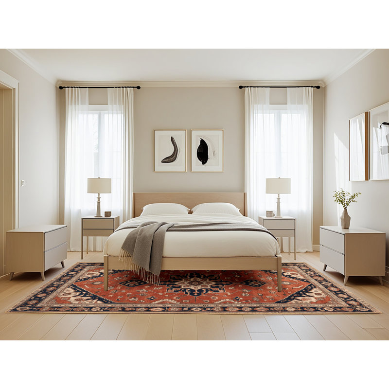 Machine Washable Persian Brown Area Rug, Rectangle 5' x 8'