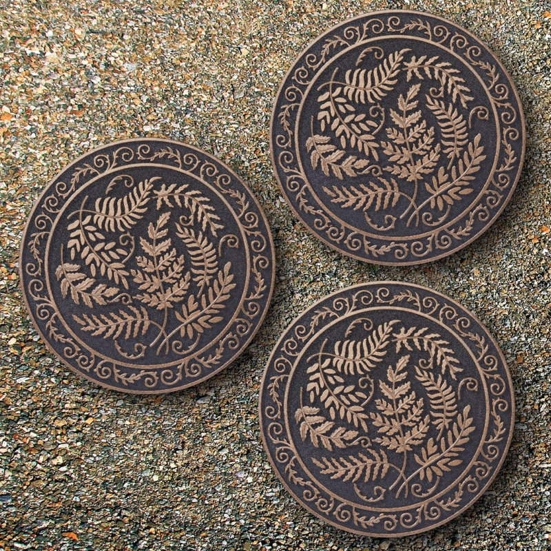 Fern Rubber 3 Piece Stepping Stone Set