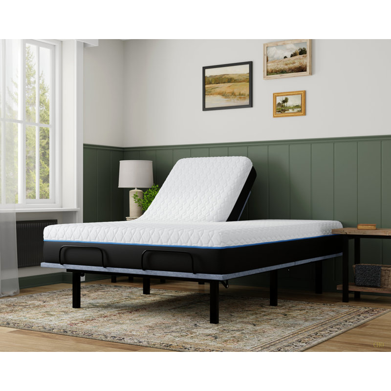 Grand matelas Albertyne à dessus fendu 12 po Copper Lux avec tissu rafraîchissant à changement de phase, Lit queen divisé