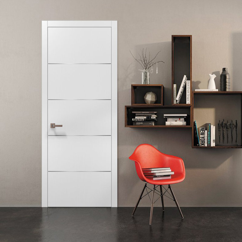 Porte standard en bois massif Planum, Satin blanc, 42 po x 80 po