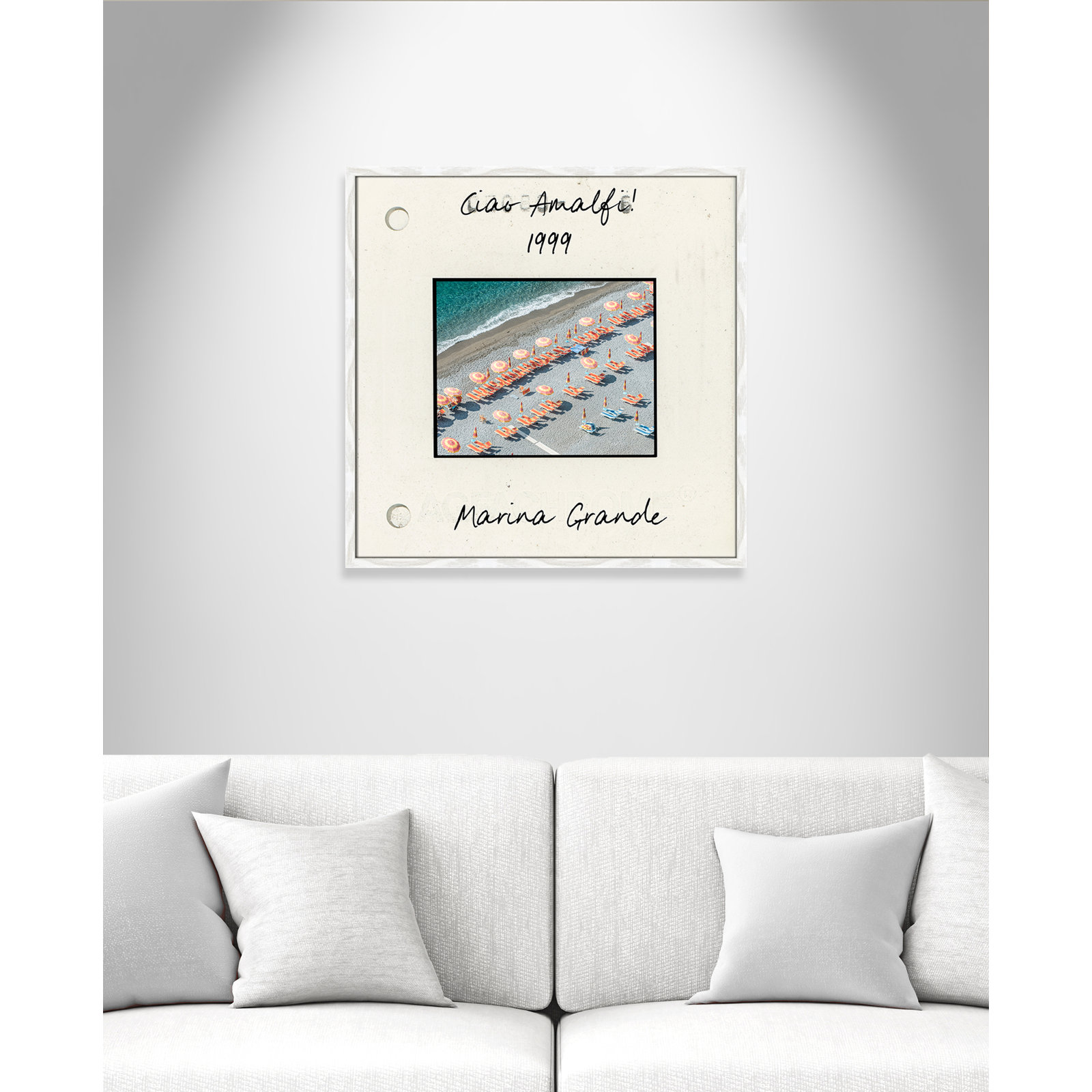 Ritona "Amalfi, Italy - Marina Grande" Print, White Single Picture Framed Paper, 27.5" H x 27.5" W x 0.75" D