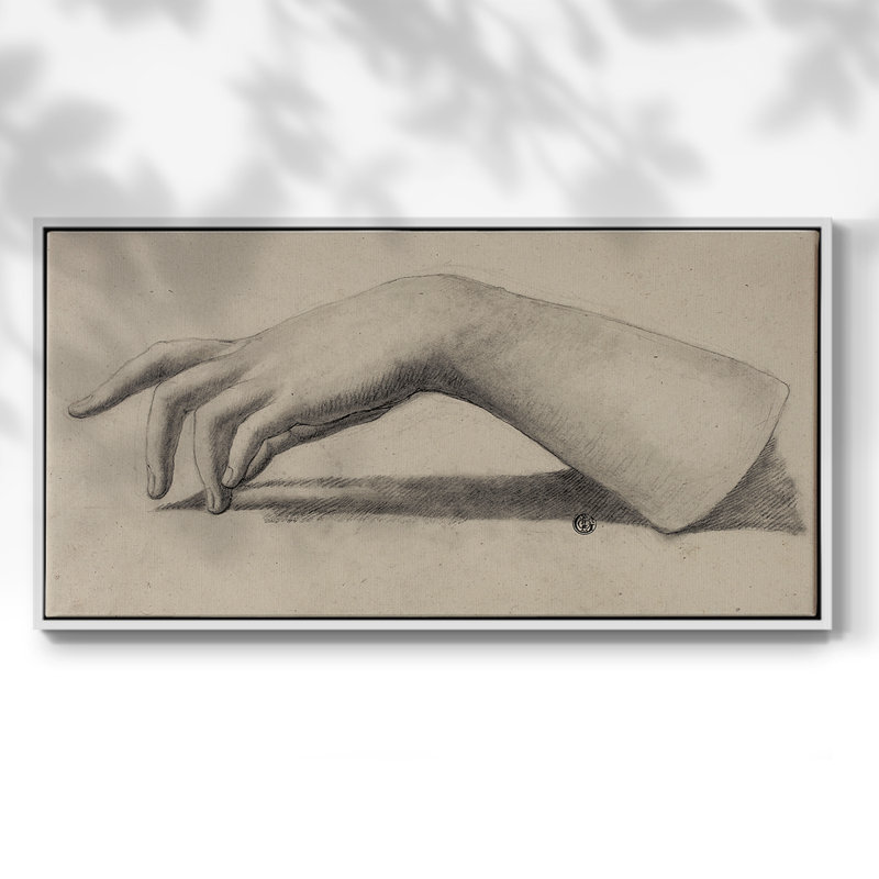 Série abstraite - CMLIV - Toile tendue avec châssis encadré - Prêt à être accroché, H 21 po x l 41 po, Blanc
