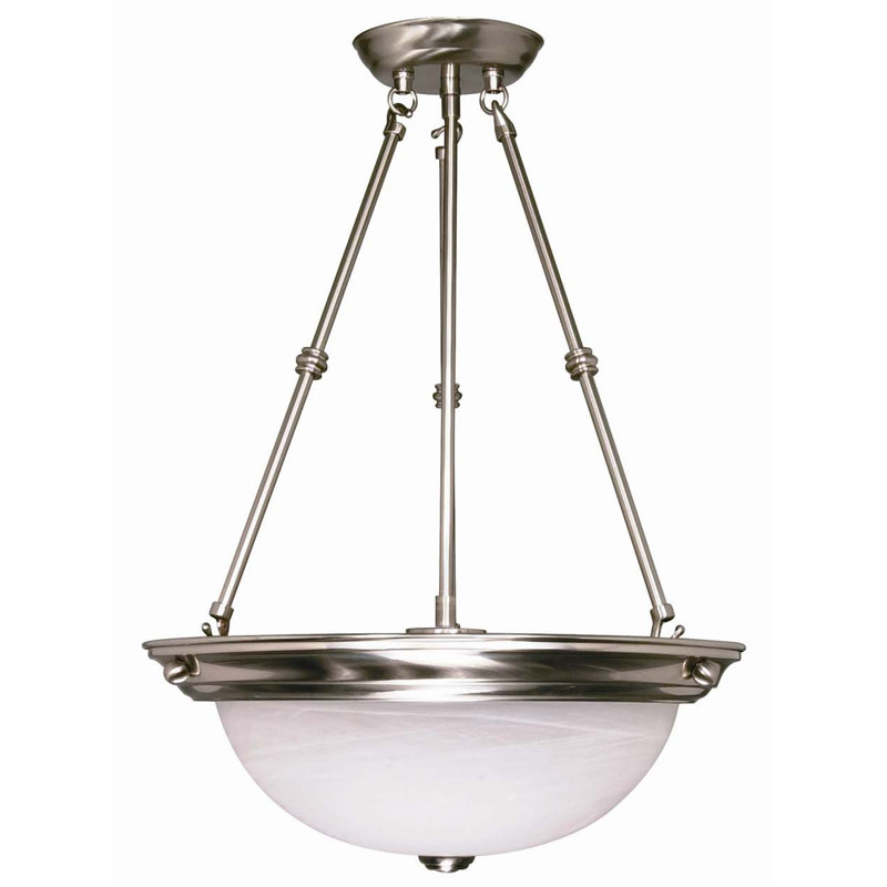 Cafferata 3 - Light Brushed Nickel Unique/Statement Pendant, 27.75" H x 20" W / No