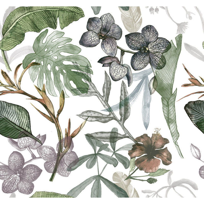 Ivannah Floral Tile, 2.08' W x 10.42' L