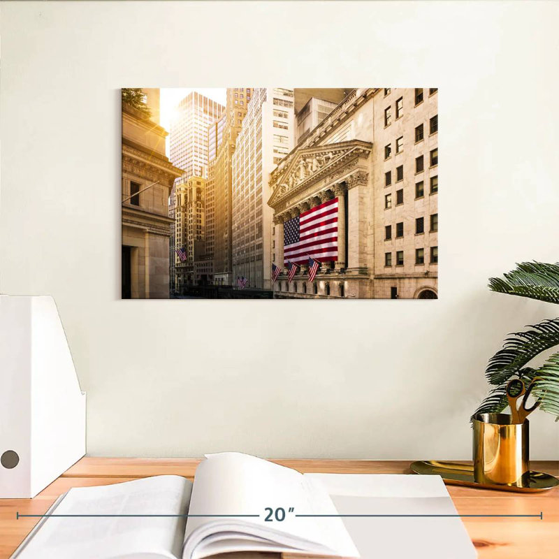 Drapeau américain Harpa Wall Street, H 8 po x l 12 po