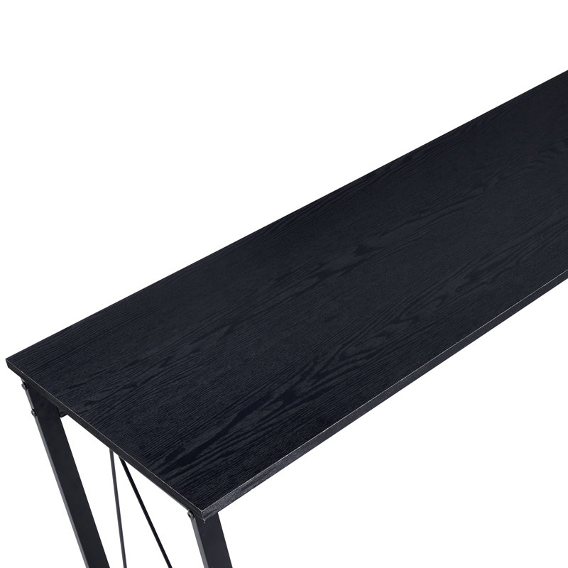 Fey Rectangular Writing Desk, Black, 28" H x 47" W x 18" D