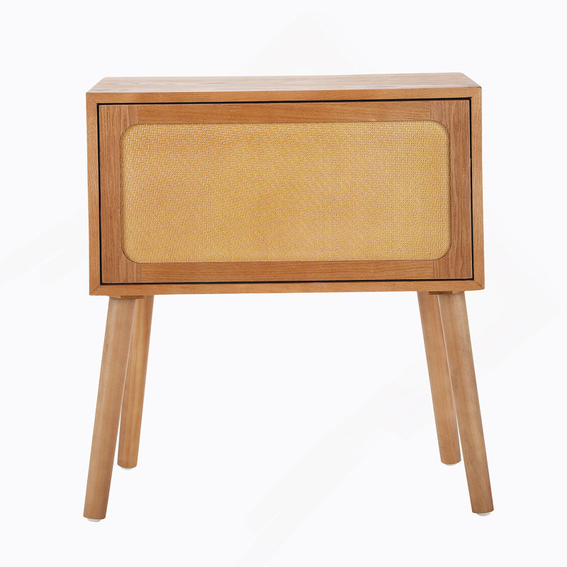 Table de chevet avec compartiment caché rotatif, table d'appoint moderne avec pieds en bois, table de chevet pour chambre à coucher, salon