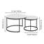 Ensemble de 2 tables basses gigognes, plateau en marbre avec cadre en métal robuste pour une utilisation polyvalente-620203298