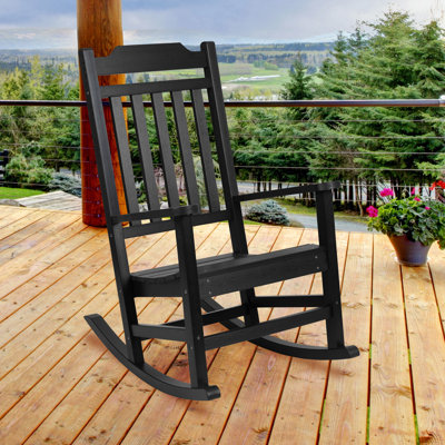 Neufmann Outdoor Patio All-Weather Poly Resin Wood Rocking Chair by August Grove