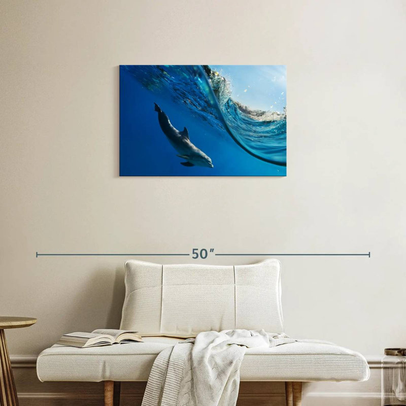 Dolphin Under The Wave, 20" H x 30" W