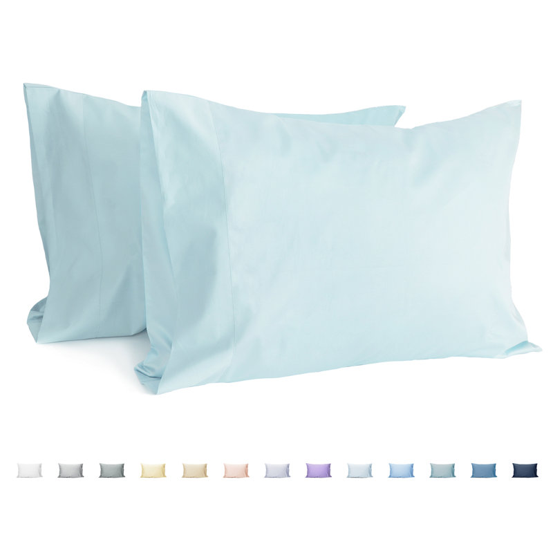 100% Cotton Sateen Pillowcase Envelope Pillowcases Set, Queen Pillowcase, Ice Flow