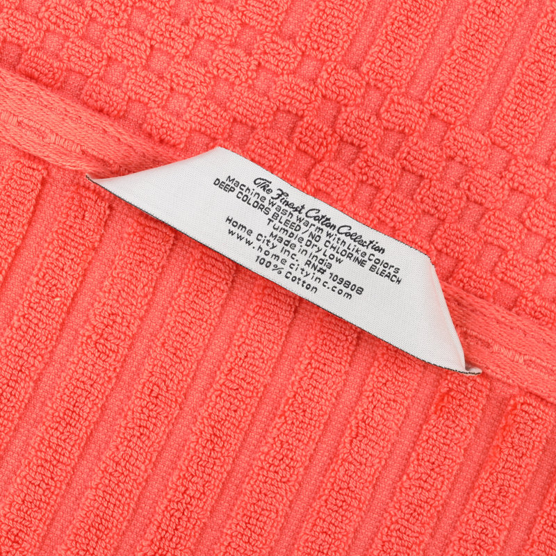 Collection de serviettes en coton Soho Spa, Orange corail, Ensemble de serviettes 8 pièces