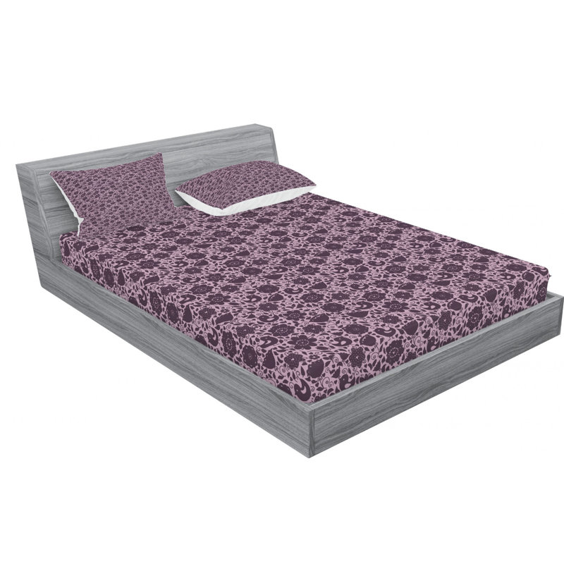 Microfiber Floral Sheet Set, Twin XL Sheet Set with Fitted Sheet