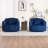 40.2"W Modern Swivel Accent Chair, Velvet Single Sofa Chair With Pillows (Set of 2)-887839554