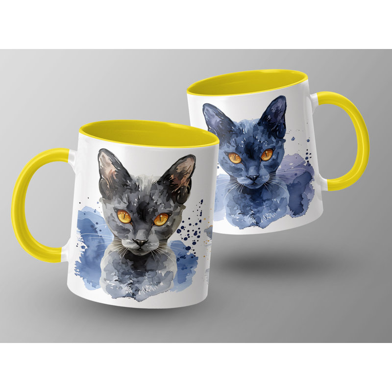 Ceramic Coffee Mug, 2, Yellow