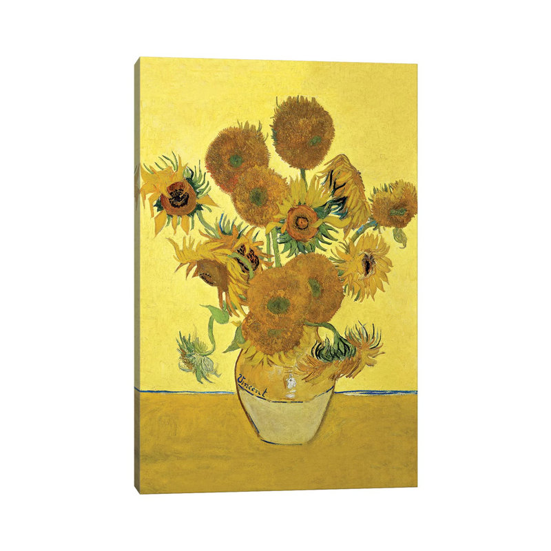 Sunflowers (Fourth Version), 1888 by Vincent Van Gogh - Print on Canvas, 66.04 cm H x 45.72 cm W x 1.91 cm D, Wrapped Canvas