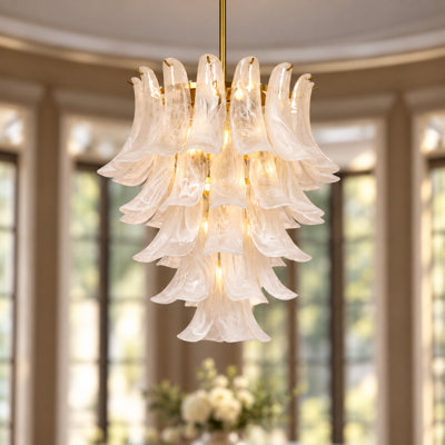 Kethe 12-Light Dimmable Tiered Chandelier 