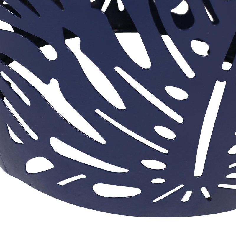 Metal End Table -Large, Navy Blue