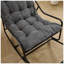 Chaise berçante d'extérieur en acier avec coussin gris épais
