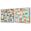 Ensemble de 2 collages carrés abstraits de couleur nordique pastel doux-101859119-101859117